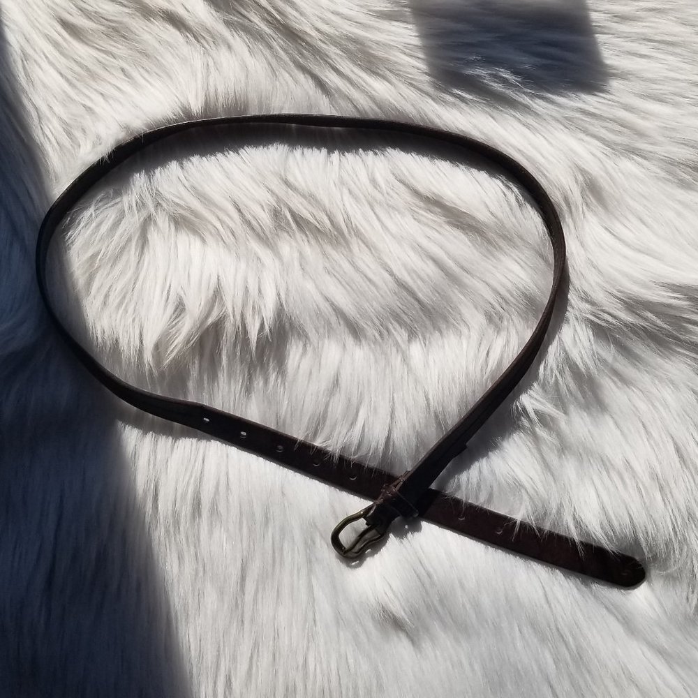 Madewell Brown Leather belt M/L Brass Buckle